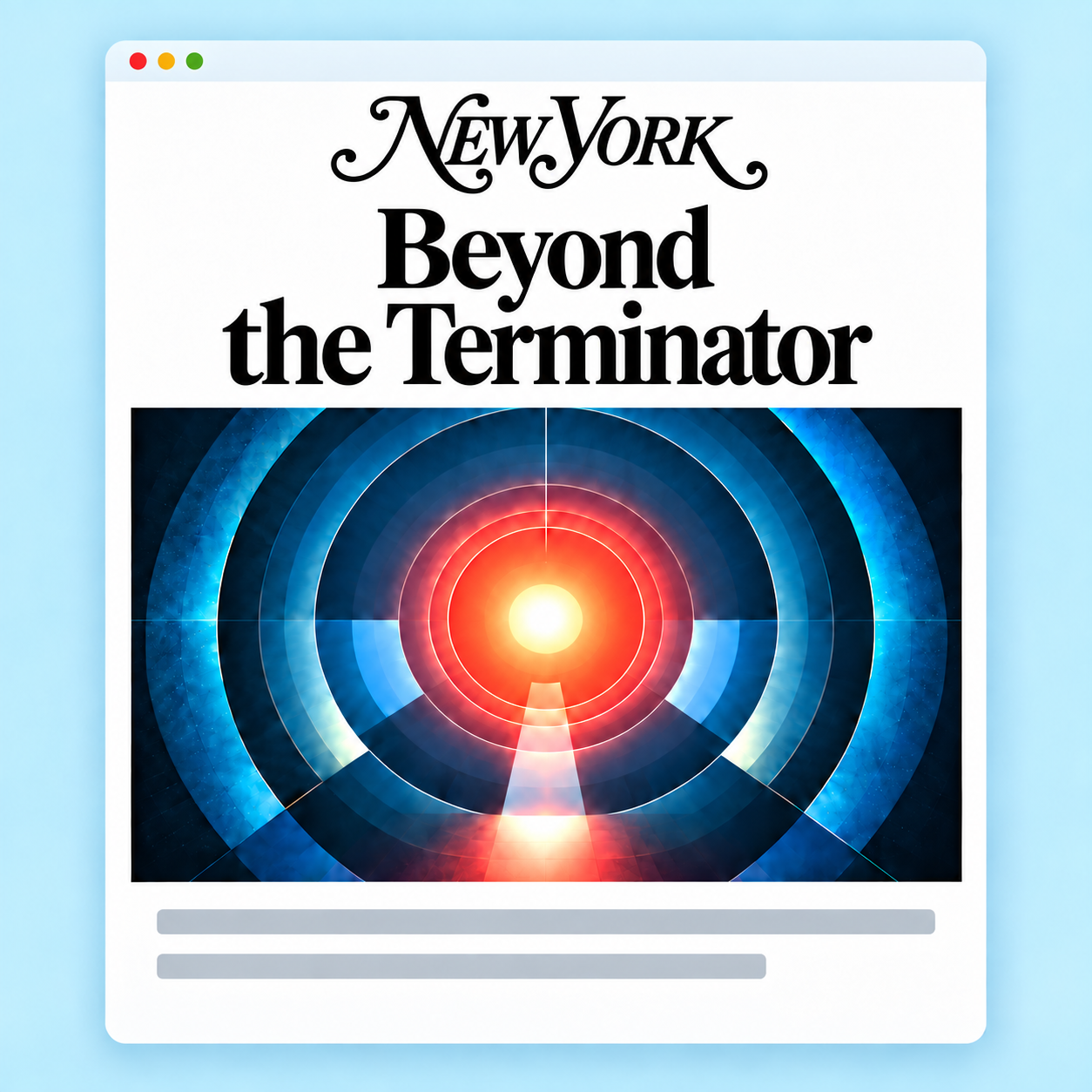 New York Magazine preview with luminous rings and Beyond the Terminator