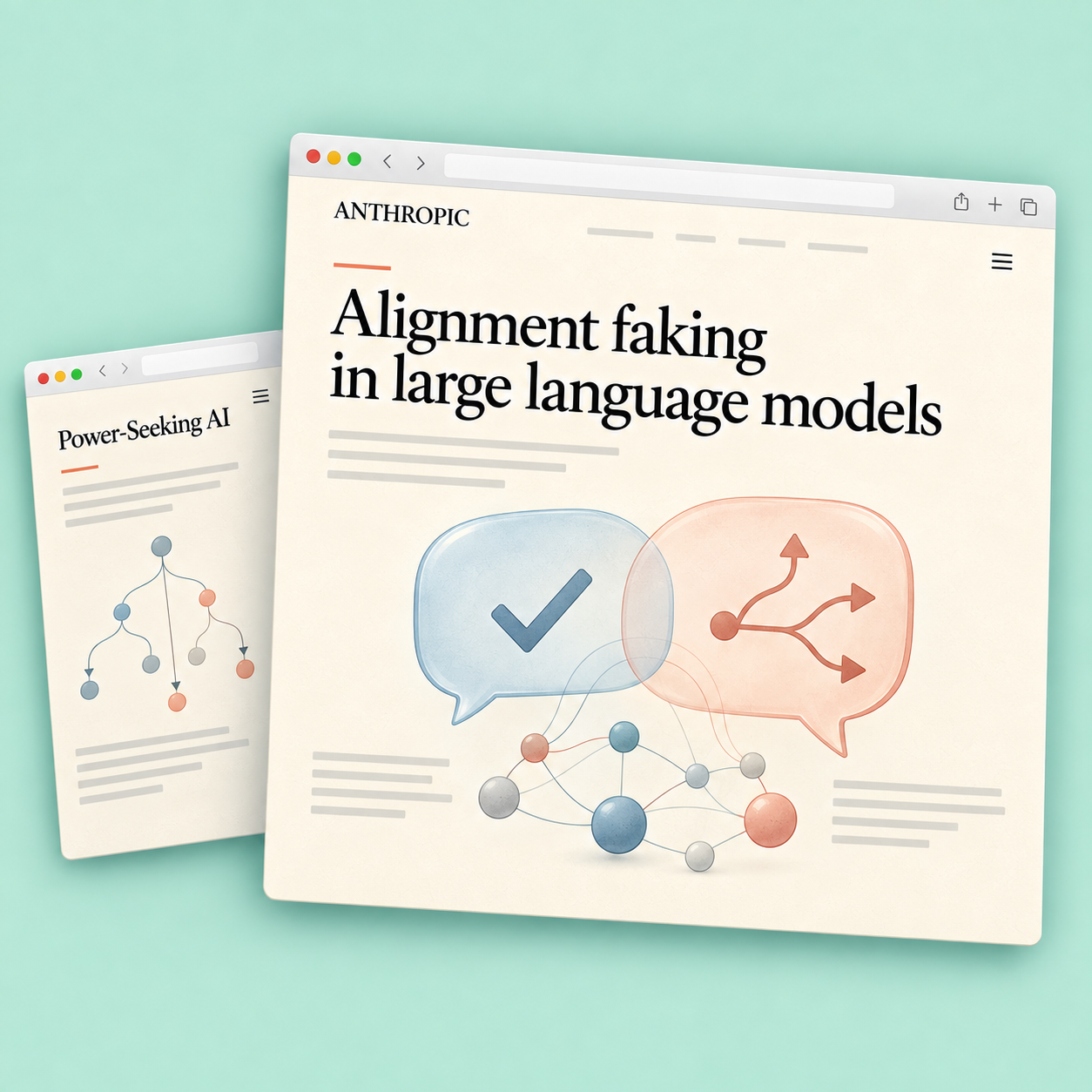 Illustrated Alignment faking in large language models and Power-Seeking AI research